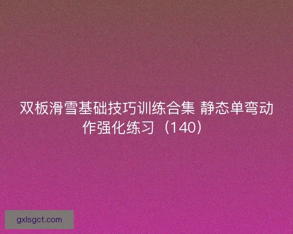 双板滑雪基础技巧训练合集 静态单弯动作强化练习（140）